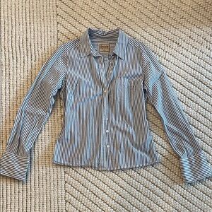 Abercrombie blue and White Striped Shirt